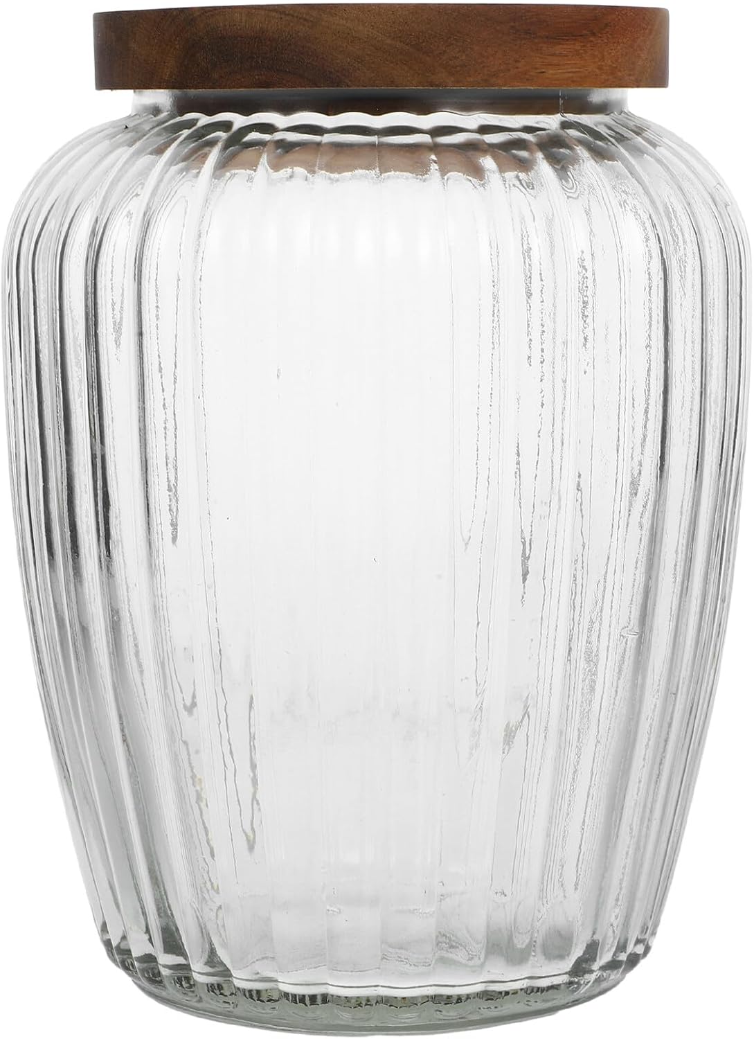 Glass Grain Storage Jar 2200ml with Vintage Acacia Wood Lid Airtight Sealed Canister for Coffee Beans, Tea, Sugar, and Snacks – Food Storage Container for Kitchen Pantry