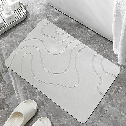 Miniatura 5 de Bath Mat Quick Drying Floor Rug for Bathroom and Kitchen Absorbent Earth Easy Bathmat Door Water Absorbing Floor Mat Light Grey,Dark