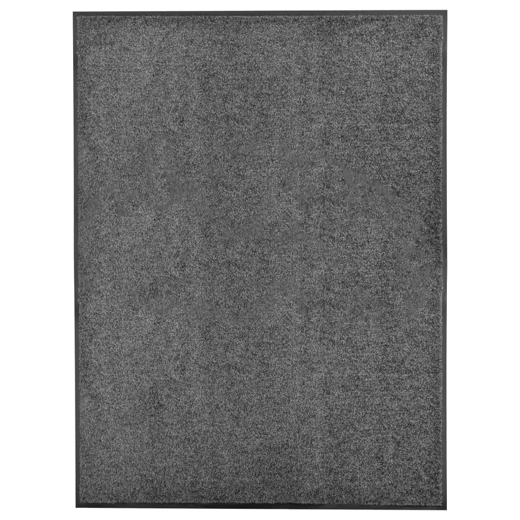 vidaXL Zerbino Lavabile Moquette Tappetino Entrata Esterno Complementi Arredo Tessili Casa Tappeto Stuoino Ingresso Passatoia Antracite 90x120 cm