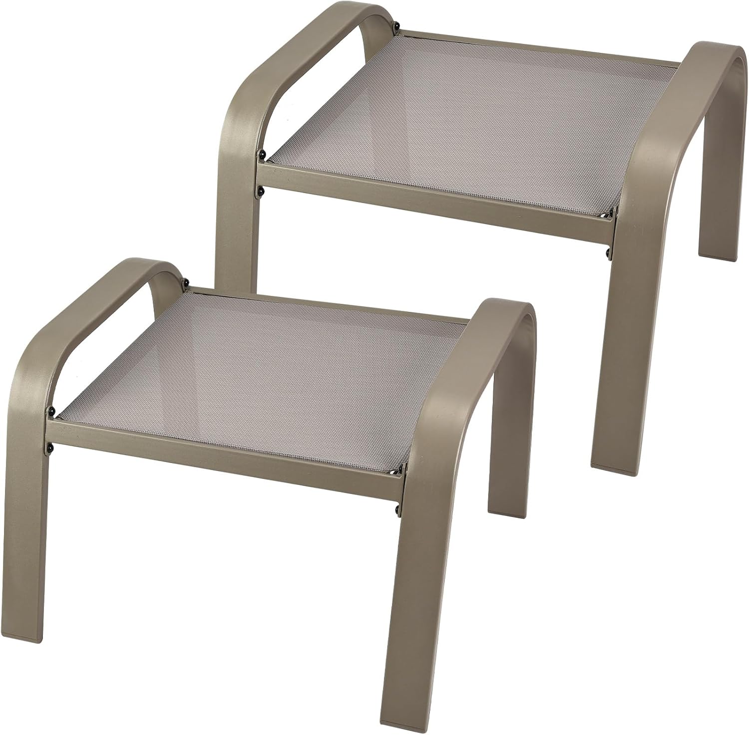 Patio Ottomans Multipurpose Furniture Footstolls Small Seat Portable Chairs Beige for Garden Porch Yard