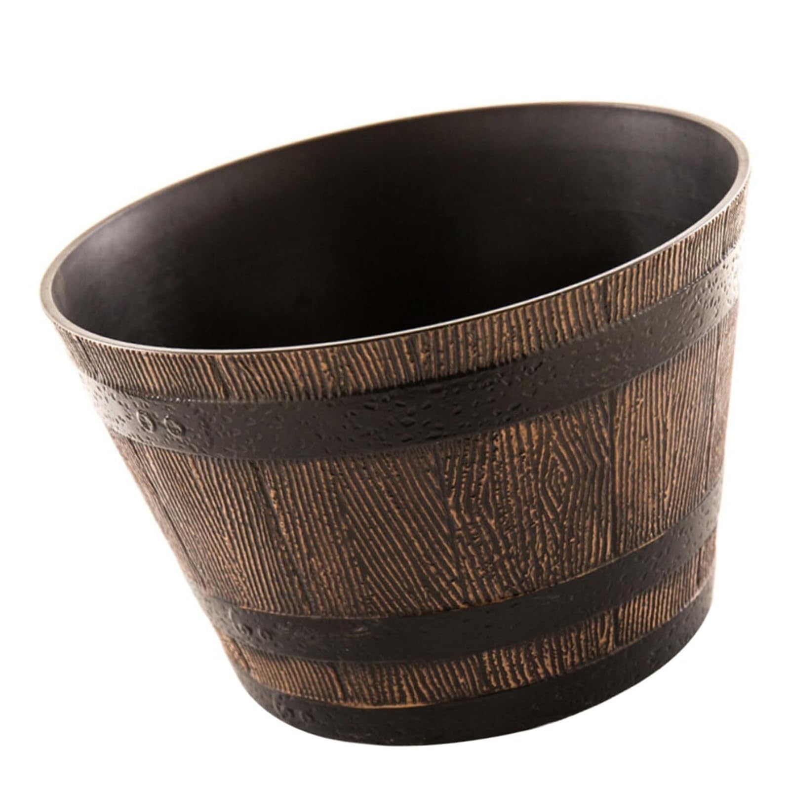 FriendshipHome Unique Planters Planter Pot Container Barrel Flower Wine Rustic Small Planters(Log Brown)