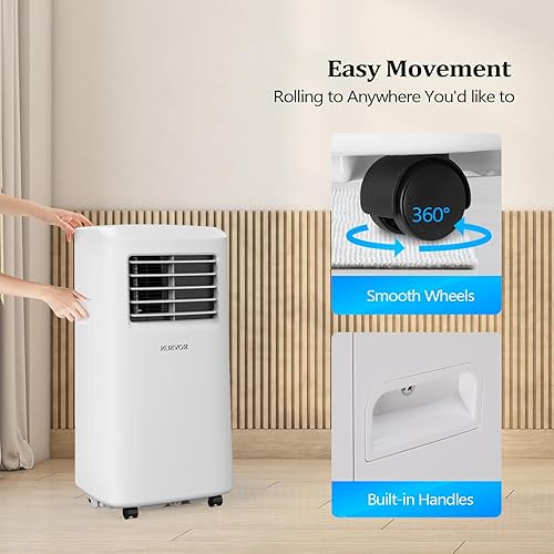 Miniatura 9 de ROVSUN Aire acondicionado portátil 4 en 1 de 13,000 BTU, calentador, deshumidificador, ventilador, para habitaciones de hasta 550 pies cuadrados,