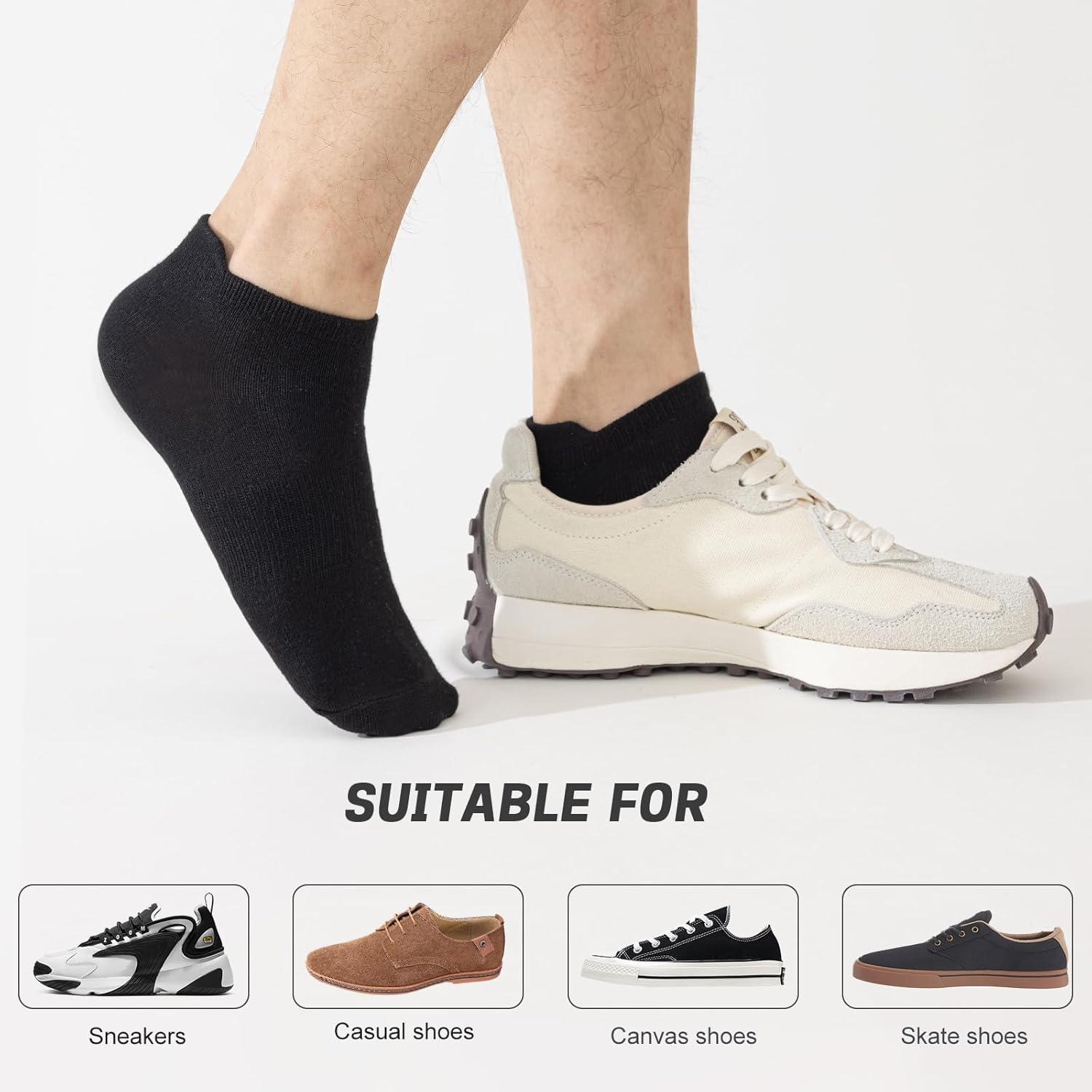 Ankle Socks for Men, 6 Pairs Bamboo Rayon Breathable Sports Low Cut Thin, Multicolor Size 6-8 9-11 12-14 - Image 6