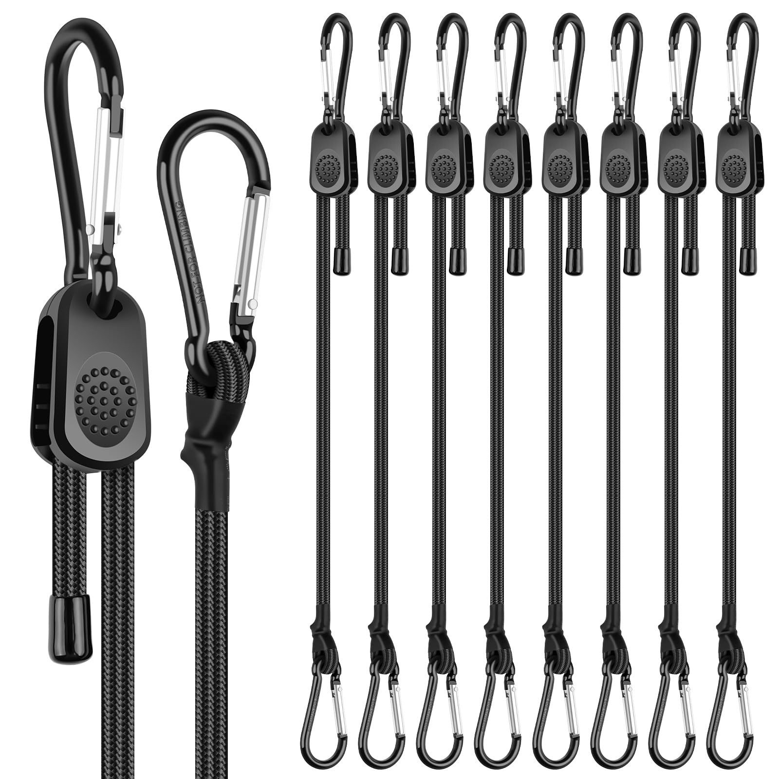 Spanngummi Mit Karabiner Haken 30 cm, 8 Stück Verstellbar Expander Mit Haken, Gummispanner GepäCkspanner zur Befestigung von Sonnensegel, Tarpaulins, Abdeckplane Fahrrad, Auto, Ladung