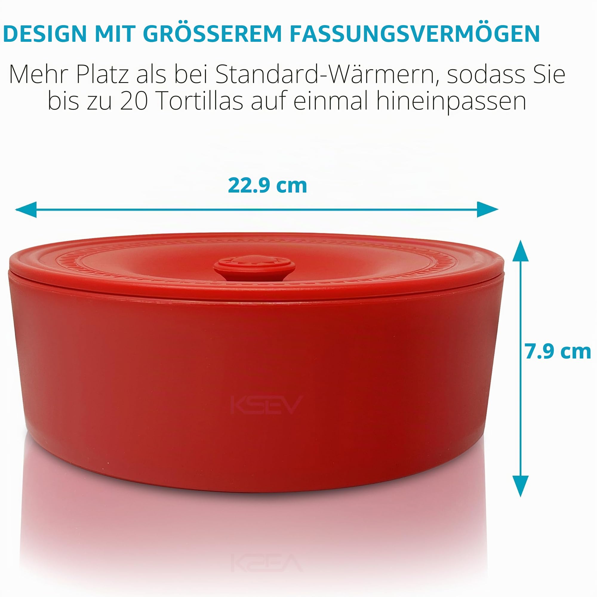 Tortilla-Heizbehälter mit Deckel (21,5 cm (8,5 Zoll), Mikrowellen- und Geschirrspülersicher, Tortilla-Halter, Servierbox für Tortilla, Mehl, Taco, Chapati, Fladenbrot