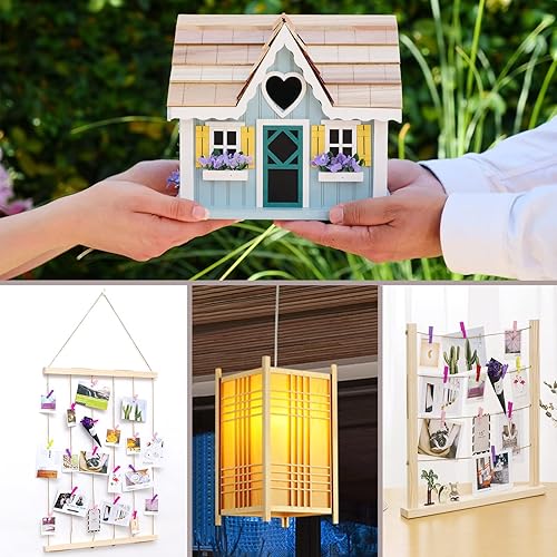 Miniatura 6 de Varillas de Clavija Cuadradas de Madera, 20 Piezas de 12" x 12" Varillas de Clavija Cuadradas de Madera, Palos de Madera para Manualidades, Palos de