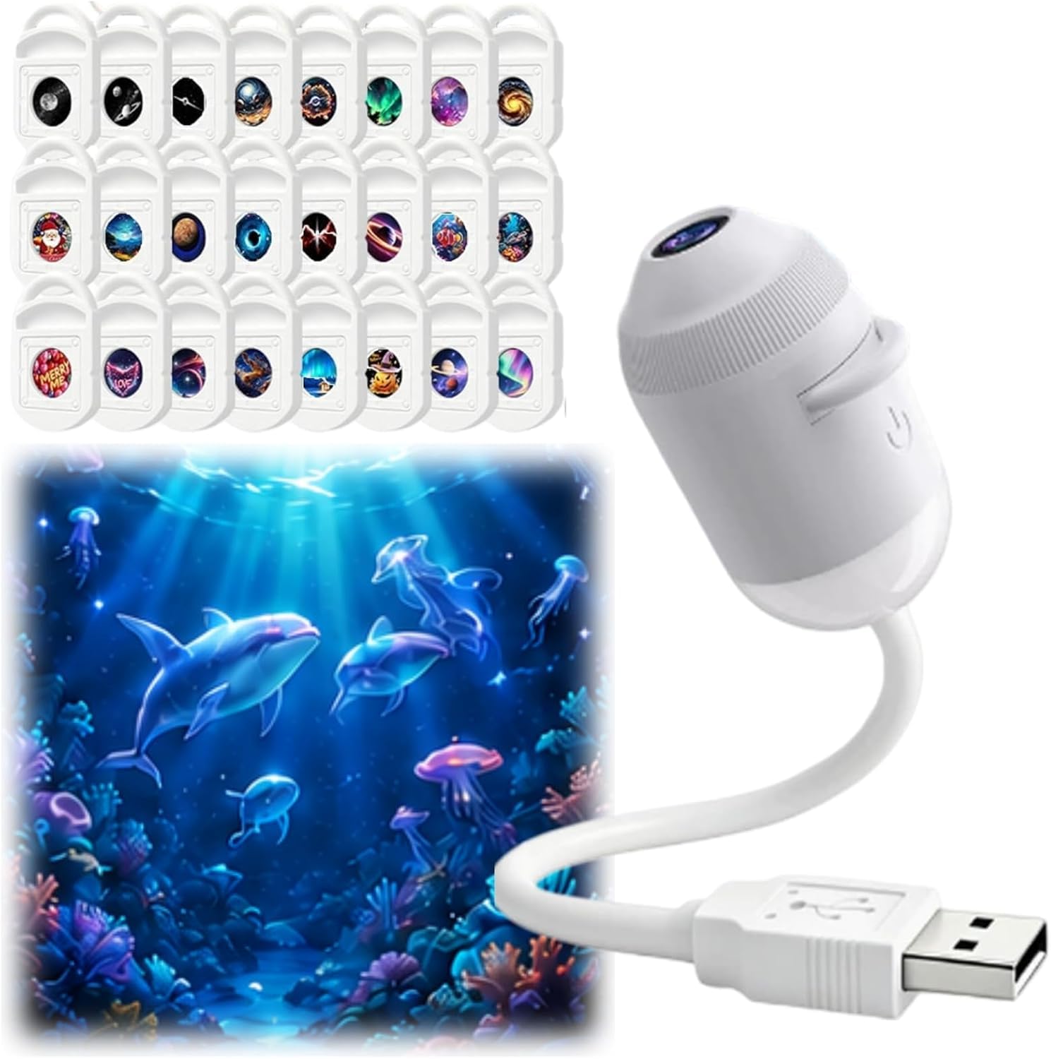 2-in-1 Galaxy Projector,Starry Sky Projector with Projection Films