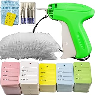 Vmiapxo 5506 Pcs Clothing Tag Machine Kit, Label Applicator Dressmaker Labels Industrial Clothing Tagger Tag Machine with 6 Pcs Steel Needles 5000 Pcs 2" Barbs Fasteners 500 Pcs Price Tags