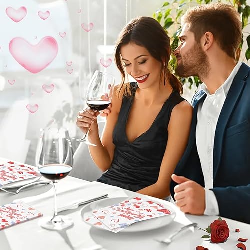 Miniatura 6 de emzrivo 100 servilletas de San Valentín, servilletas de San Valentín, servilletas de papel de San Valentín, servilletas de papel desechables para