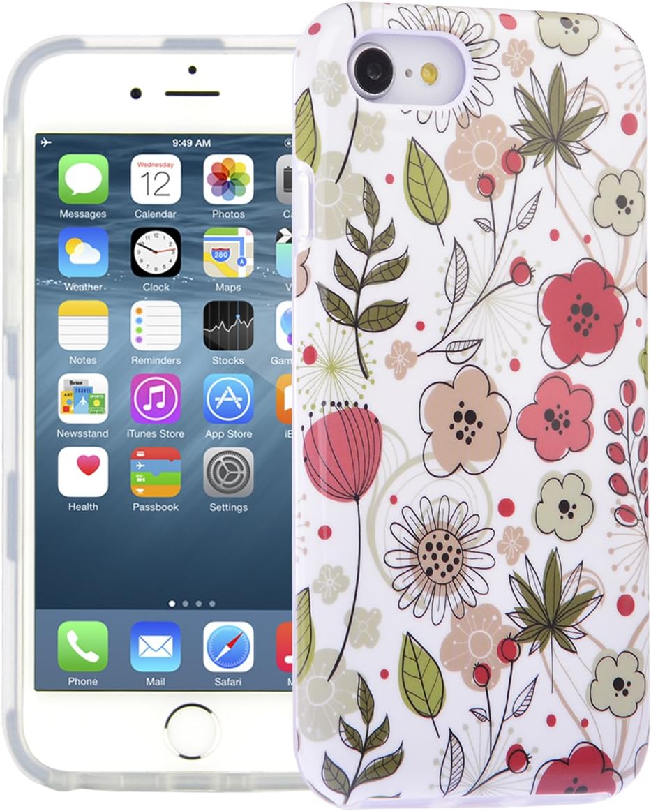 Dimaka Case for iPhone 7 Case, iPhone 8 Case, Floral Flower Cute Case, Dual Layer Covers for Girls, Sturdy and Protective Bumper for iPhone 7 and 8 (126, iPhone 7 & 8)