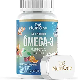 Ômega 3 Infantil Óleo de Peixe EPA DHA Kids Sabor Cereja com Laranja 60 Cápsulas Softgel - Nutrione