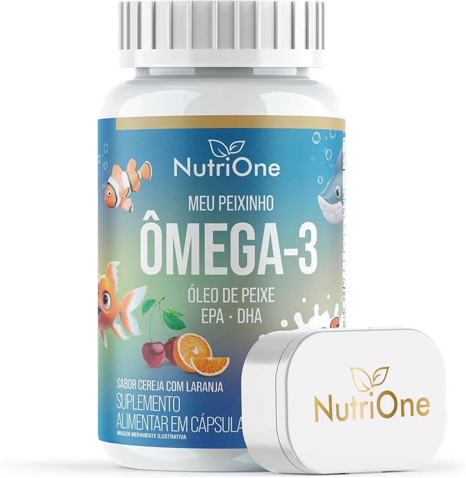 Ômega 3 Infantil Óleo de Peixe EPA DHA Kids Sabor Cereja com Laranja 60 Cápsulas Softgel - Nutrione
