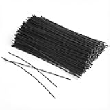 250 Piece Black Metallic Twist Ties, 6 Inch Metallic Twist Ties for Bags Reusable Cable Bread Tie Plant Wire Twists Tie Fastening with Rugged Metal Innercores for Cable Organize Household Office Use