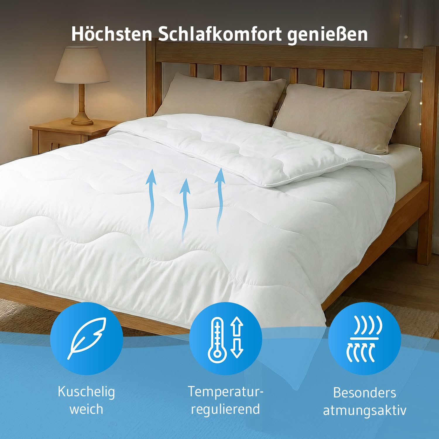 Sommerdecke 135x200 DORMUS von Schlafexperten entwickelt, Extra leichte Bettdecke 135 x 200 für den Sommer, Blanket made in Europa, Atmungsaktive und dünne Steppdecke, Perfekte Decke für Allergiker