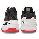Skechers Men’s Turf Cricket Shoes | Synthetic & Mesh Upper | EVA Cushioning | Rubber Turf Sole (White/Black/Red, UK Footwear Size System, Adult, Men, Numeric, Medium, 9) gallery image