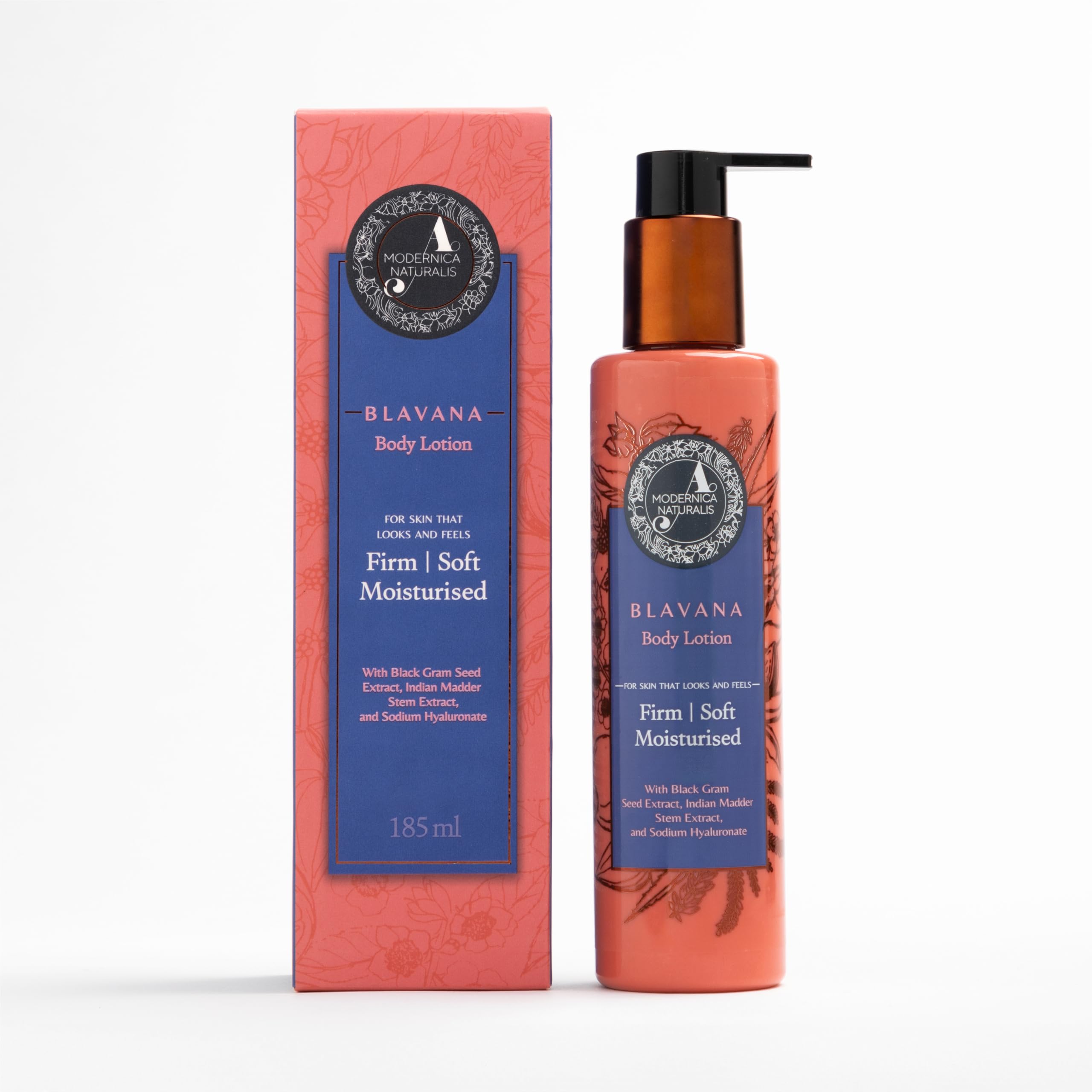 Blavana Körperlotion- Intensive Pflege für trockene, reife Haut mit sichtbar verbesserter Spannkraft | Mit Schwarzes Gramm, Sheabutter & Natriumhyaluronat | Leichte, nicht-fettige Formel | 185 ml