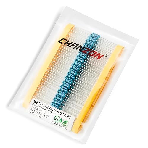 Miniatura 10 de Chanzon 100pcs 12W (0.5W) 2.2 Ohm 2r2 Resistencia fija de película metálica 0.01 1% Tolerancia 2.2R MF Resistencias de orificio pasante Limitación