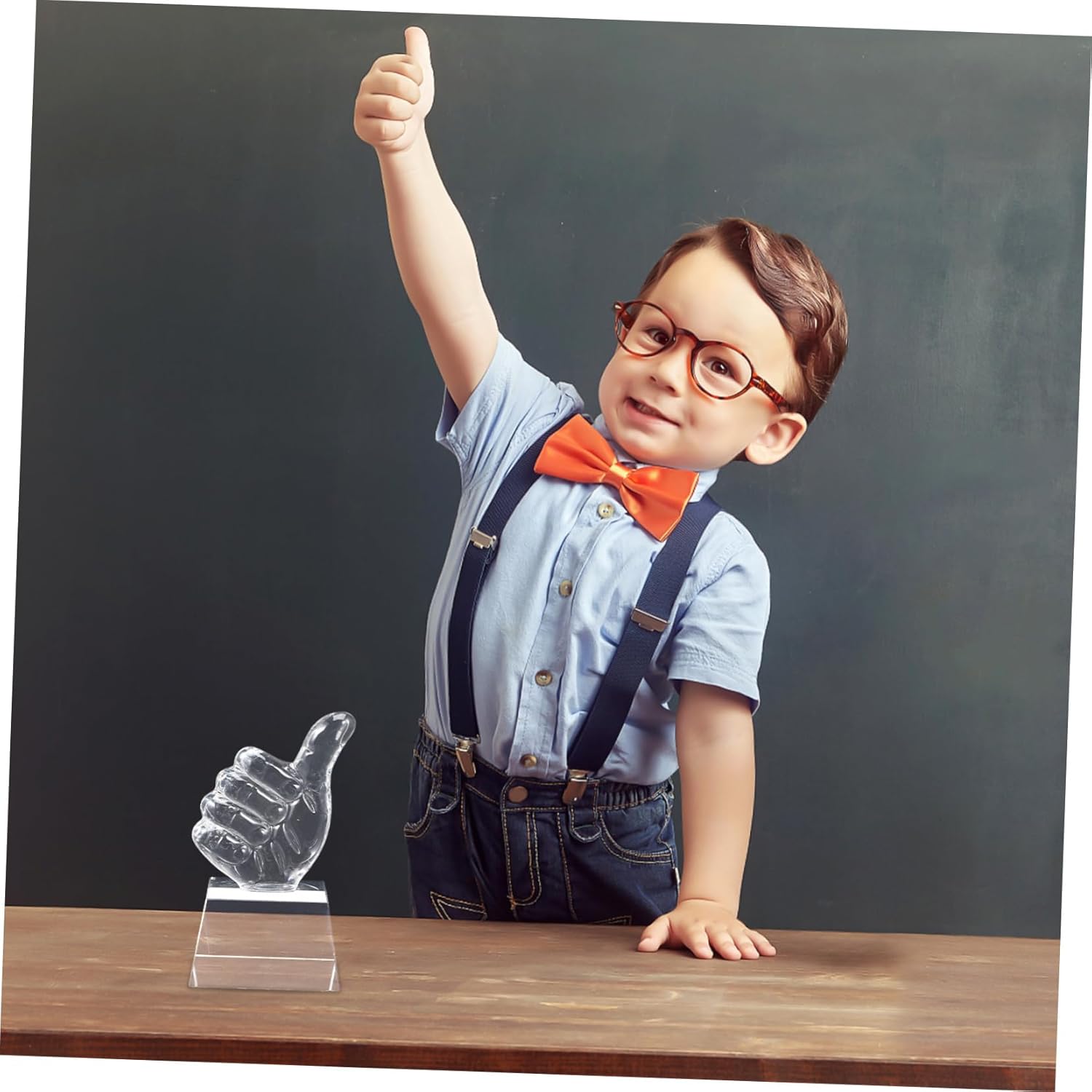 Garneck 2pcs Crystal Thumb up Trophy Award Decorative Finger Trophy for Winners High Clarity Crystal Decor for Sports Competitions and Office Desk Display