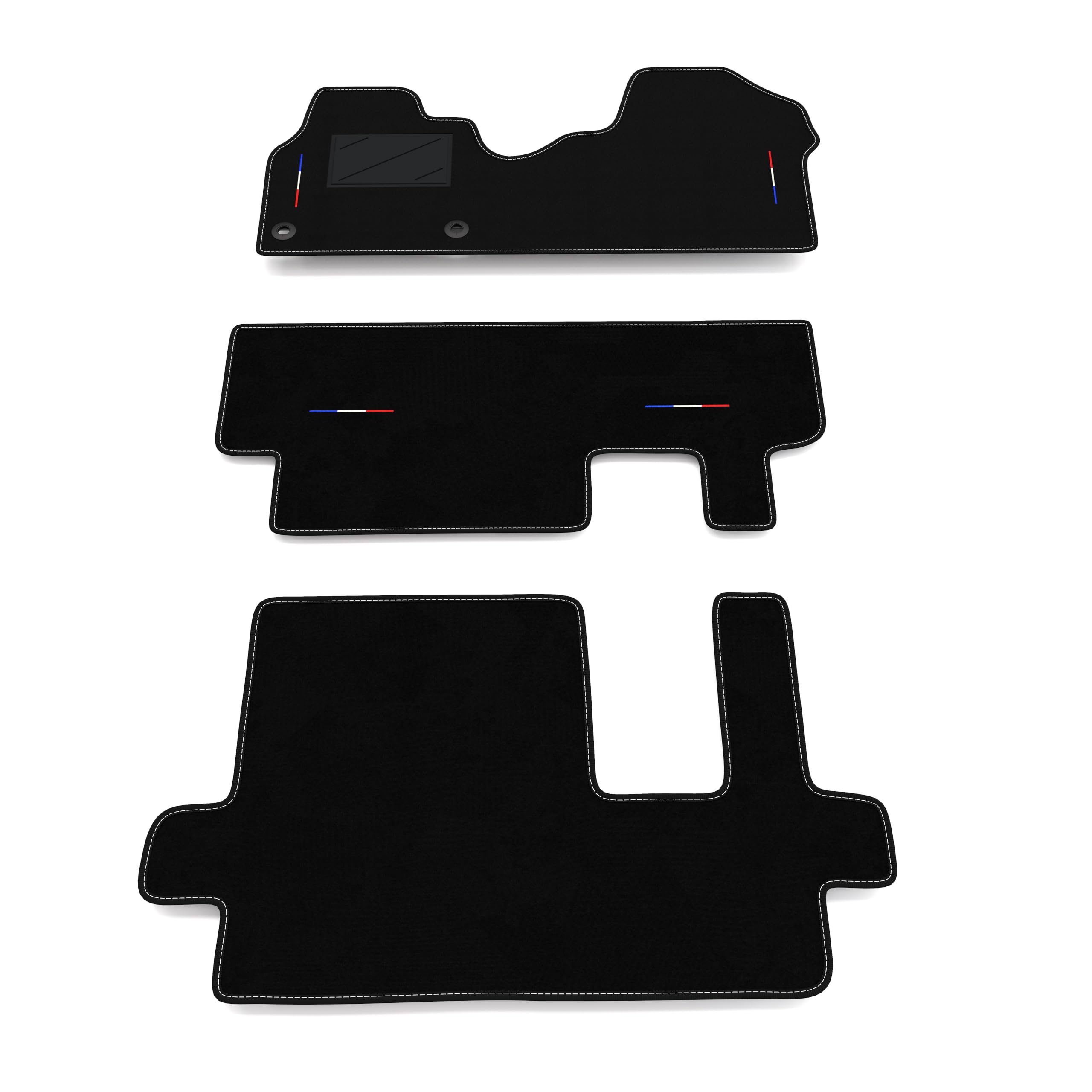 Kit de Alfombrillas compatibles con Peugeot Traveller 9 plazas 2016-2026 | Alfombrillas a Medida de moqueta, Bandera de Francia, Alfombra a Medida