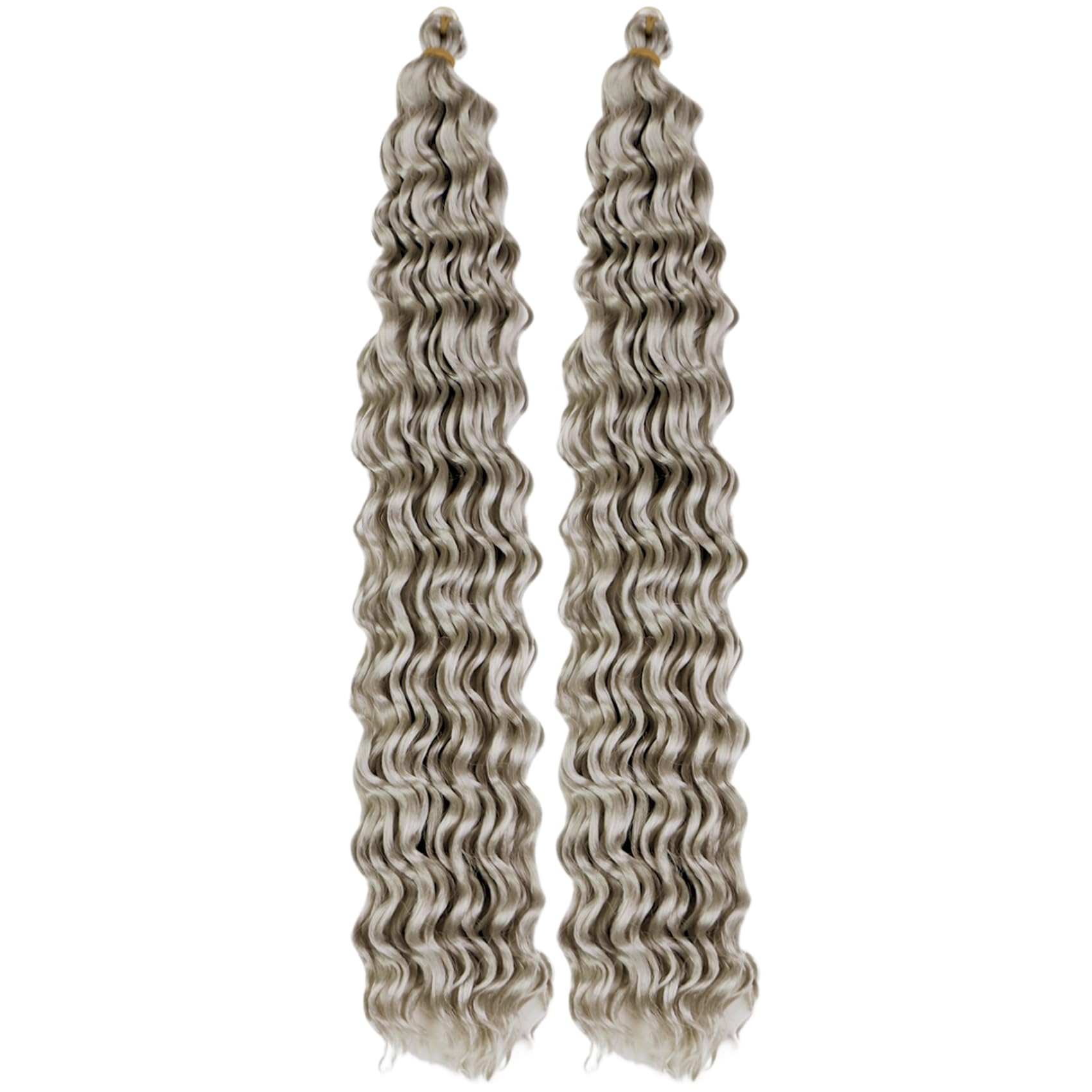 Silver Grey Curly Braiding Hair Extensions Deep Wave Curly Braiding Hair for Boho Braids Crochet Braids Deep Wave 24 inch