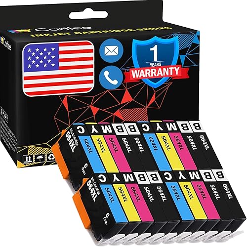Cartlee Juego de 20 cartuchos de tinta 564XL remanufacturados de alto rendimiento para HP Photosmart 5510 5520 6510 6520 6525 7510 7520 7525 B8550