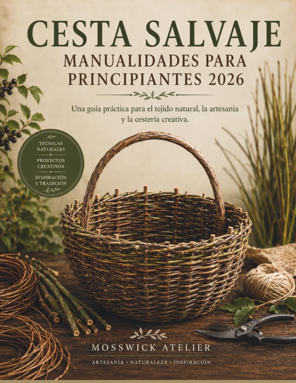 CESTA SALVAJE MANUALIDADES PARA PRINCIPIANTES 2026: Una guía práctica para el tejido natural, la artesanía y la cestería creativa.