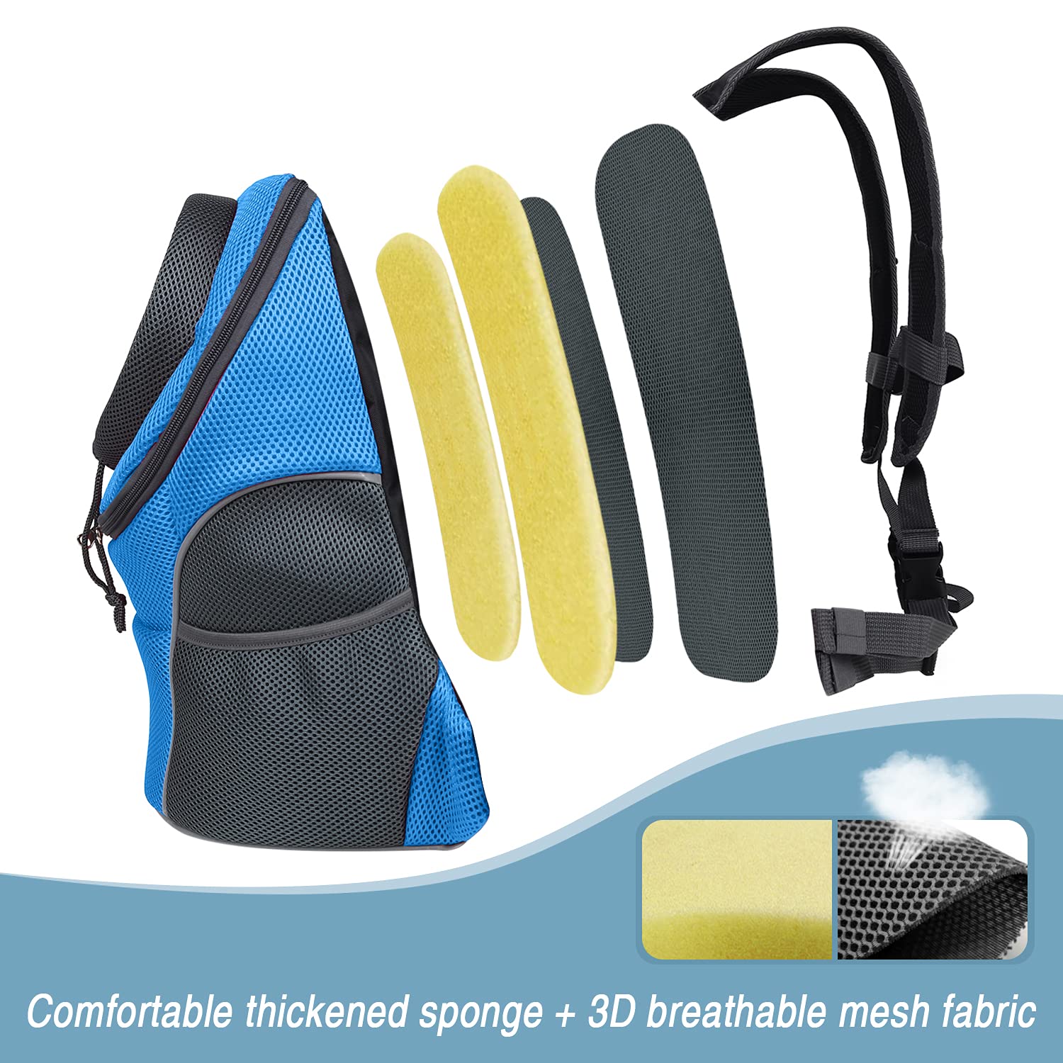 WOYYHO Pet Dog Carrier Backpack Puppy Dog Travel Carrier Front Pack Breathable Head-Out Backpack Carrier for Small Dogs Cats Rabbits (Suitable for subminiature Pets Under 5 lbs, Sky Blue)