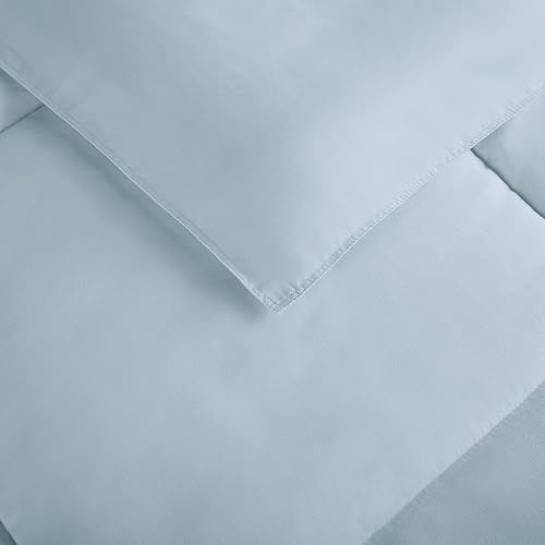 Miniatura 5 de SERTA Simply Clean - Juego de edredón de 3 piezas, ultra suave, hipoalergénico, sólido, matrimonialqueen, azul claro