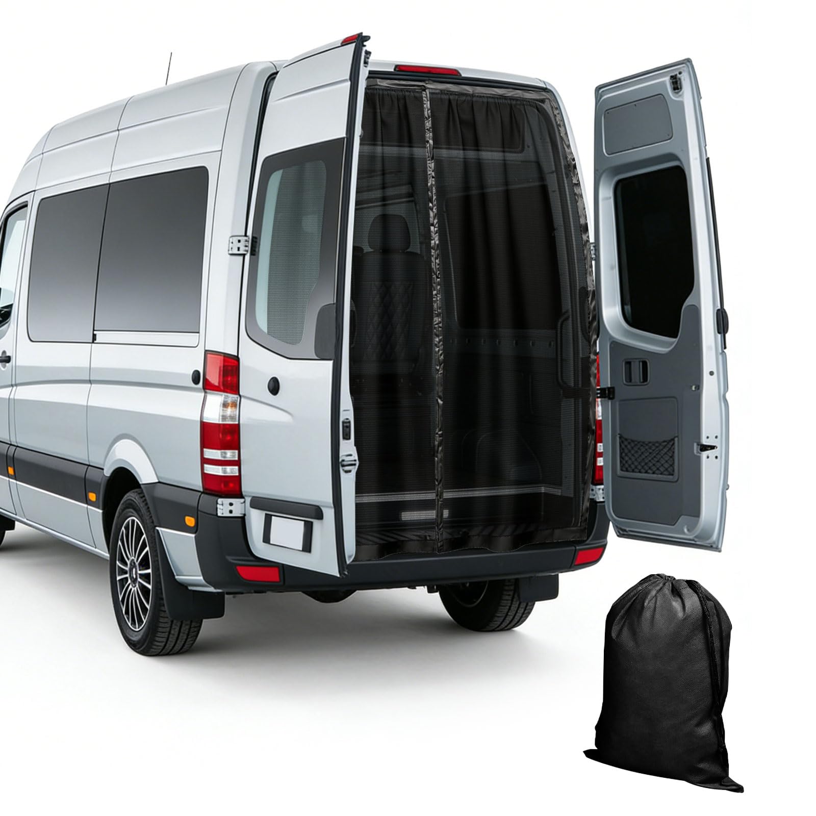 JOJOCY Zanzariera magnetica per furgoni Mercedes Sprinter (tetto medio/alto), Renault Master, VW Crafter (tetto alto/super alto), Ford Transit camper (lato e porta posteriore, 210 x 150 cm)