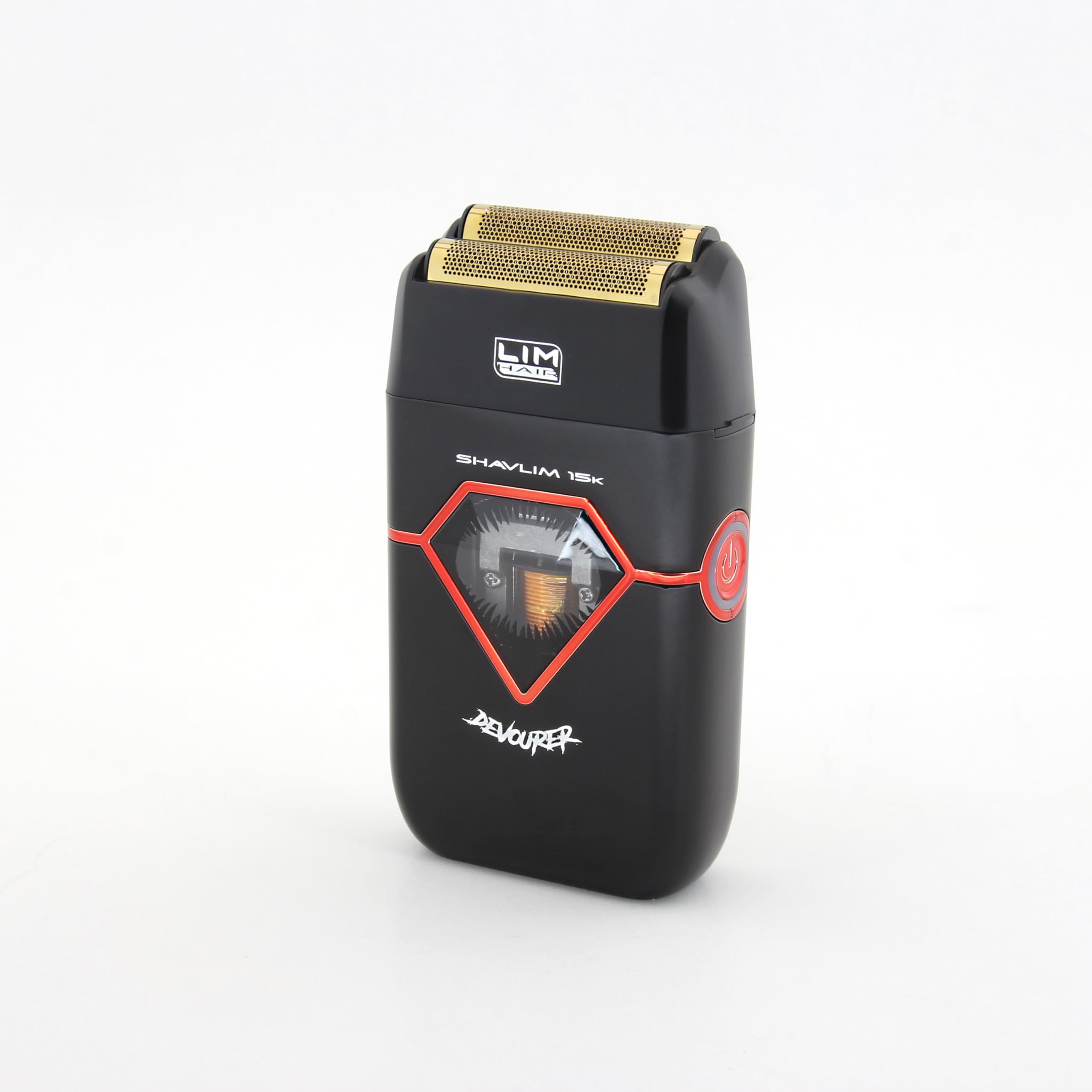 Afeitadora profesional LIM HAIR SHAVLIM 15k DEVOURER para profesionales cualificados. Motor VECTOR 15.000 rpm, Doble cuchilla Titanio hipoalergénico, ZERO Effect, Batería Litio, Sistema control par