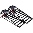 Car Ramps 2 Pack Heavy Duty Steel Hydraulic High Lift Service Vehicle Ramps 5T 110231 lbs Automotive Truck Wheel Ramps for Oil Changes with Support Jack for Auto Beauty Stores DIY Repair Stores