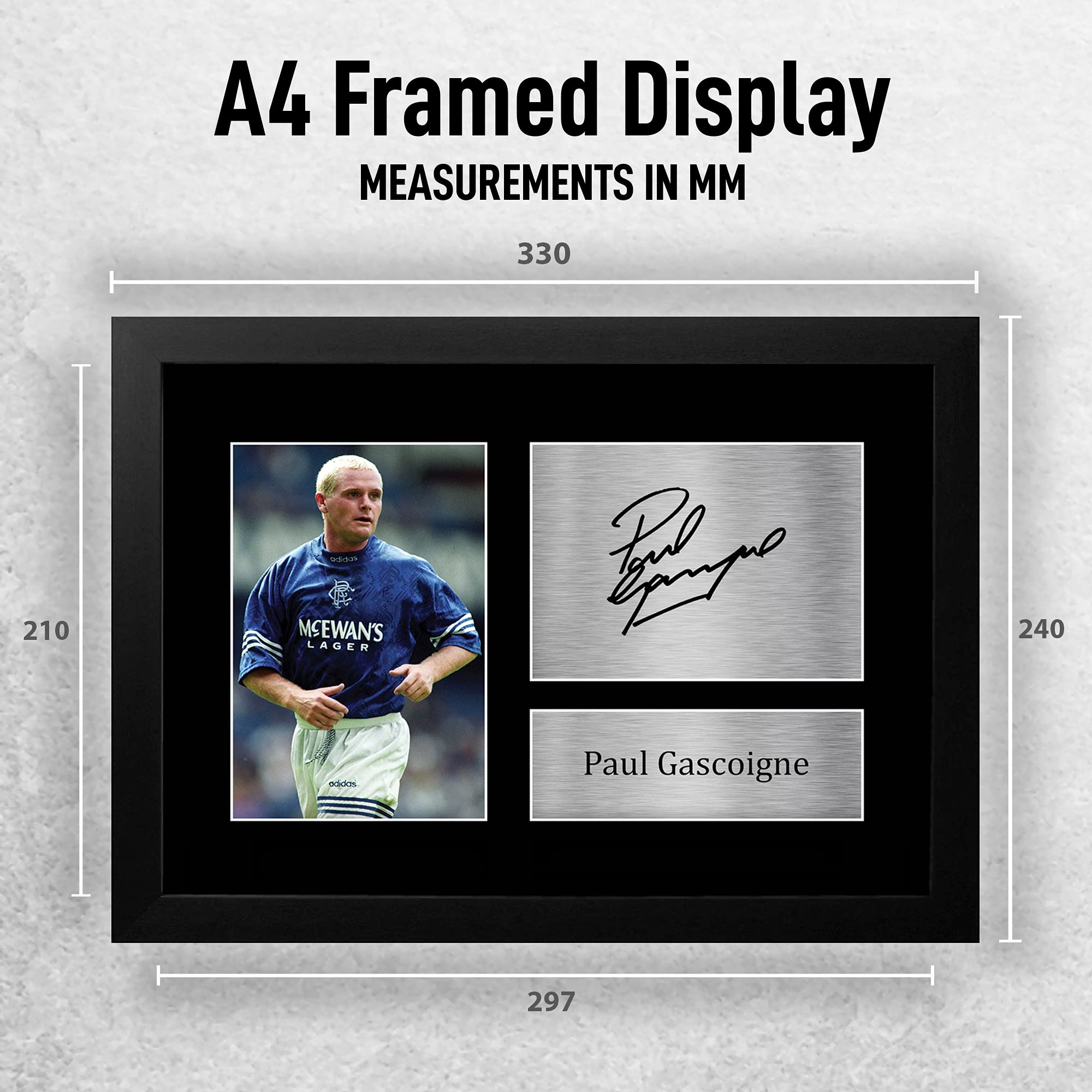 HWC Trading A4 FR Paul Gascoigne Rangers Gazza Gifts Printed Signed Autograph Picture for Fans and Supporters - A4 Framed - Image 2