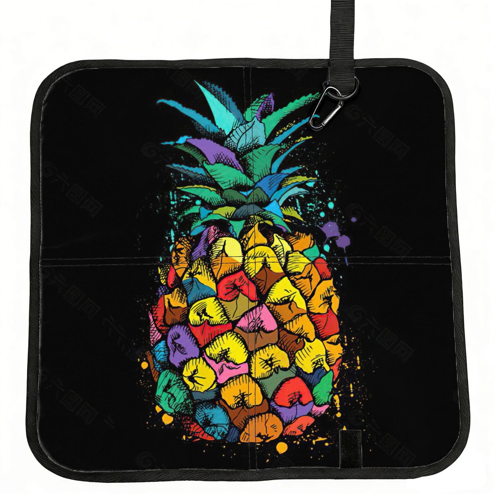 bghdfa Colorful Pineapple Print Outdoor Sitting Mat Waterproof Oxford Cloth Seat Cushion Folding Foam Camping Seat For Picnic