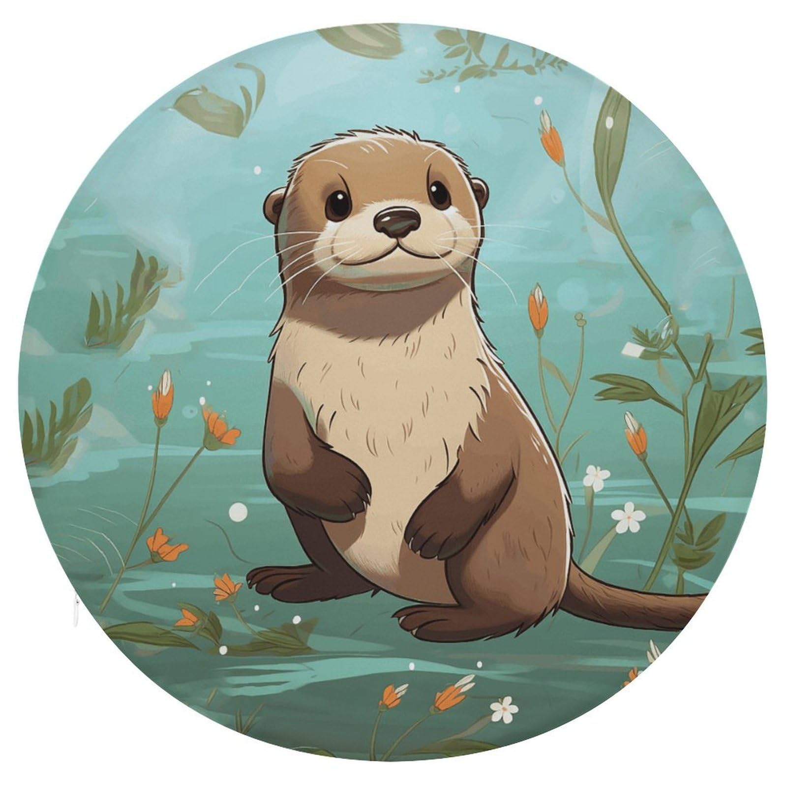 Coussin de siège rond en mousse à mémoire de forme loutre pour salon