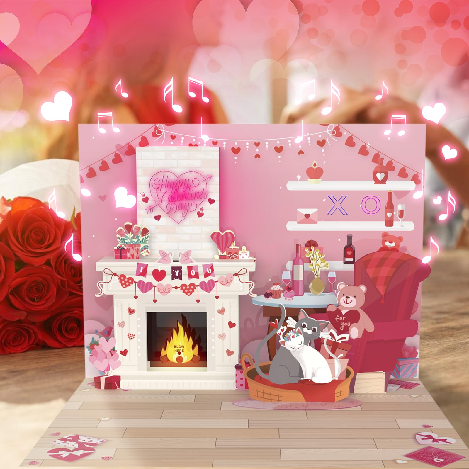 APOTODITO Musical Card With Light And Music, Anniversary Pop - View #5