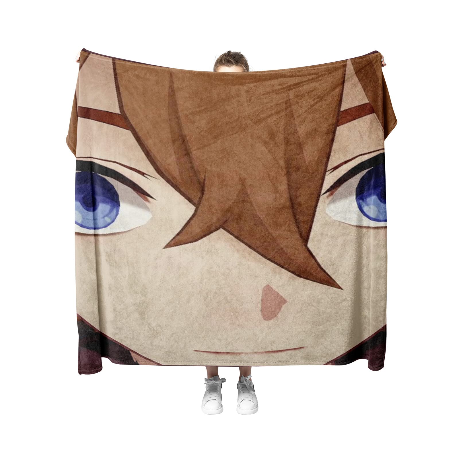 47" x 31" Childe Tartaglia Genshin Impact Face Meme Throw Blanket for Kids Girls Boys Pets Dogs Cats Couch Sofa Bed Decor 120cm x 80cm
