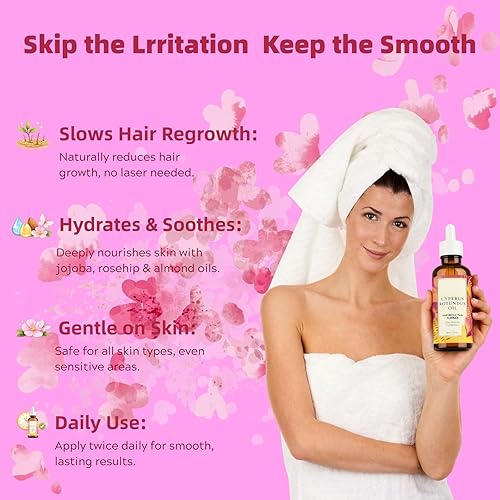 Miniatura 2 de Natural Cyperus Rotundus Oil for Hair Removal, Cyperus Rotundus Oil 60ml, Reduces Unwanted Hair Growth, Moisturizing & Soothing CyperusOil for