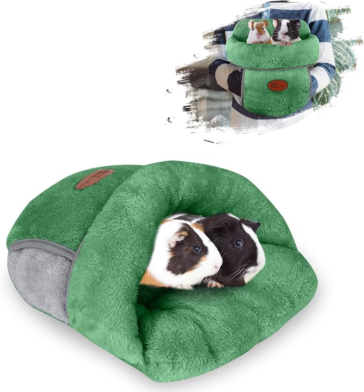 Cama Toca para Porquinho-da-Índia em Fleece Coral, Verde, YUEPET