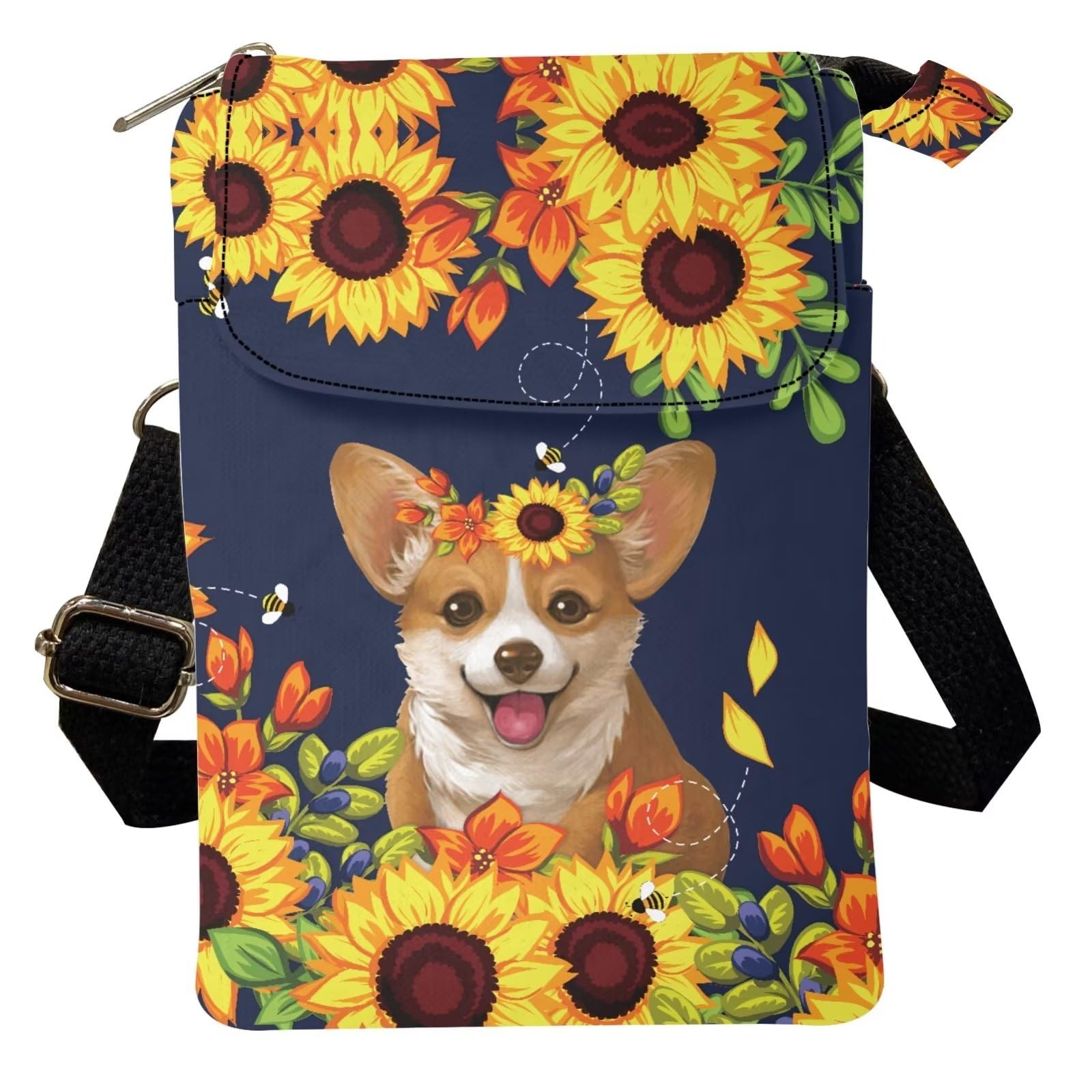 Xpyiqun Canvas Cross-body Bags for Women Small Cellphone Purse Shoulder Handbag