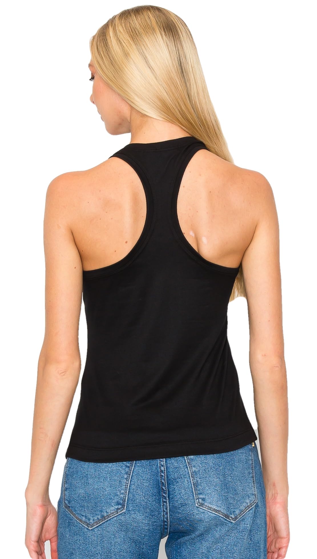 KNIT RIOT Women’s Racerback Tank Top – Sleeveless Scoop Neck Slim Fit Soft Casual Yoga Active Gym Workout Running T Shirts KR297 Black M