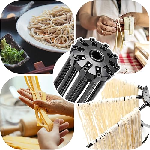 Miniatura 2 de Secador de pasta plegable Cambom - Secador de espaguetis y fideos de plástico con 10 asas de barra en negro