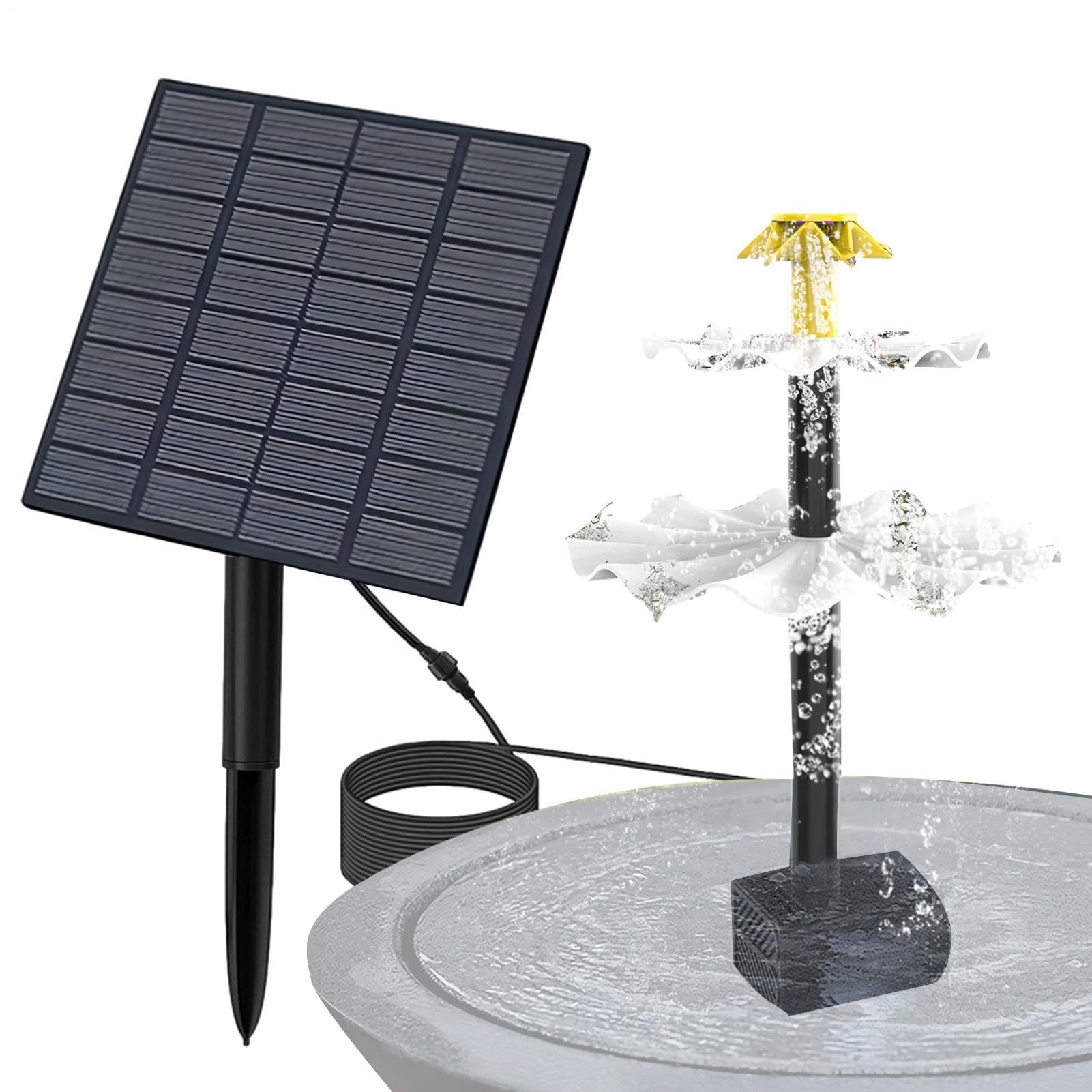 Bird Bath Solar Fountain 3-Tier Water Pump