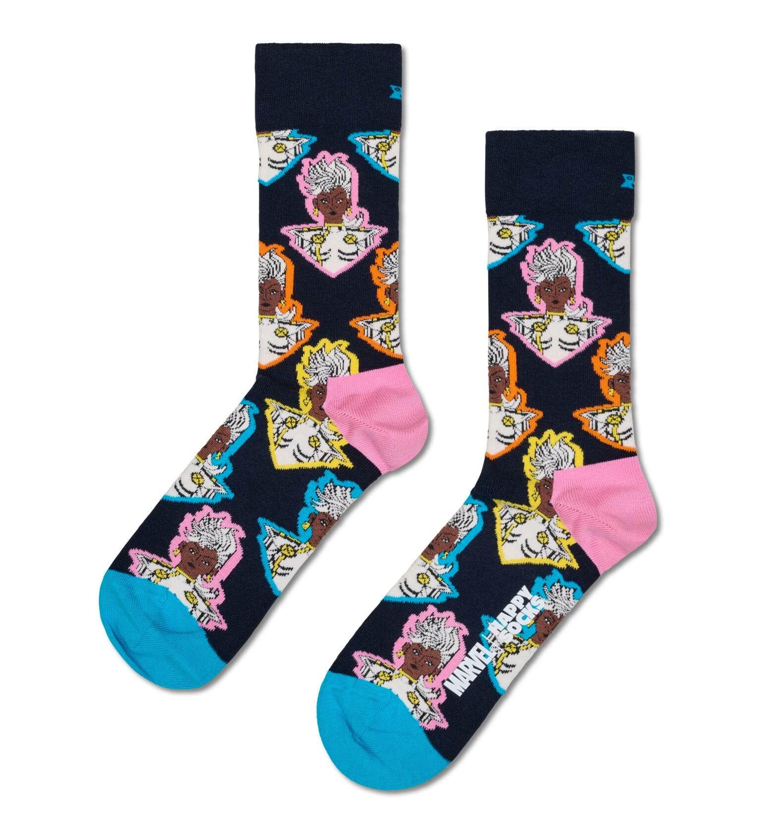 Happy Socks MARVEL™ Zestaw upominkowy dla kolekcjonerów 9 skarpet bawełnianych unisex, czarne, rozmiar 41-46