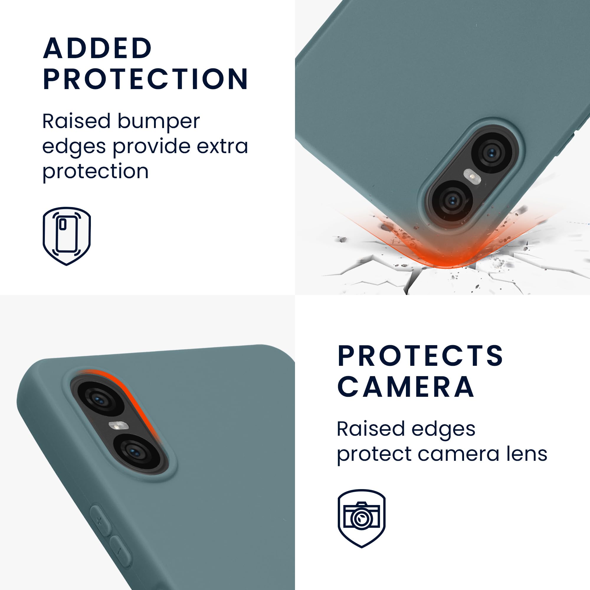 kwmobile Case for Sony Xperia 10 VI Case - Soft Cover - Shockproof TPU Material - Wireless Charging - Arctic Night - Image 3
