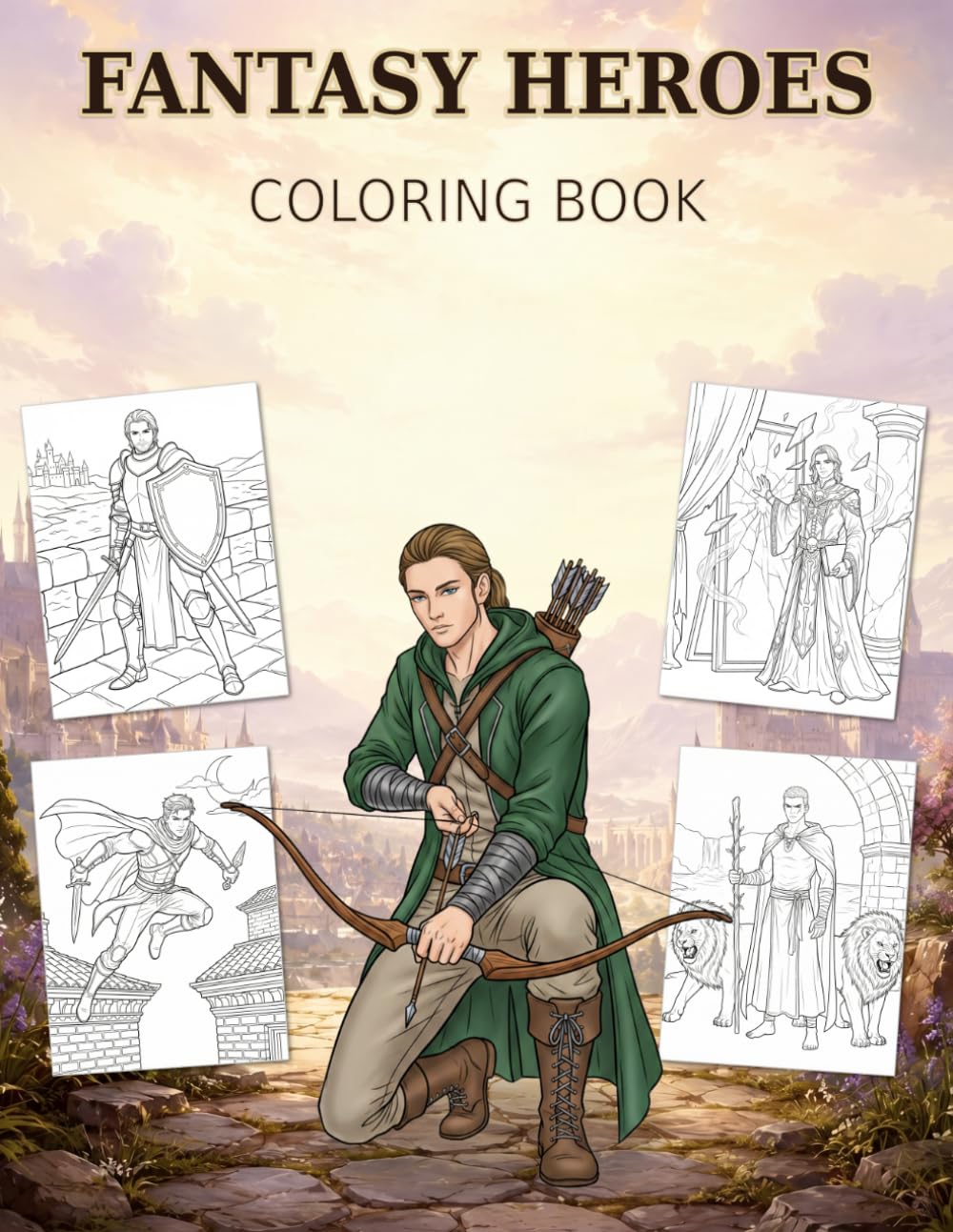 Fantasy Heroes Coloring Book: 40 Unique Fantasy Illustrations • 8 Iconic Classes • Single-Sided Pages for Teens & Adults (Fantasy Heroes and Heroines Coloring Books)
