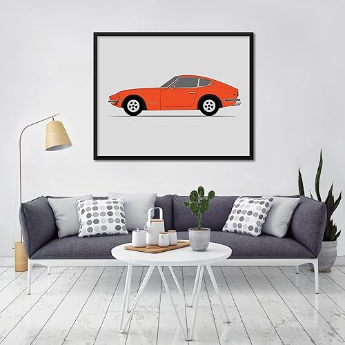 Miniatura 8 de Póster hecho a mano compatible con Datsun 240Z (1970-1973) (perfil lateral) impreso para pared, decoración de Z Car Nissan S30, 8 x 10 pulgadas,