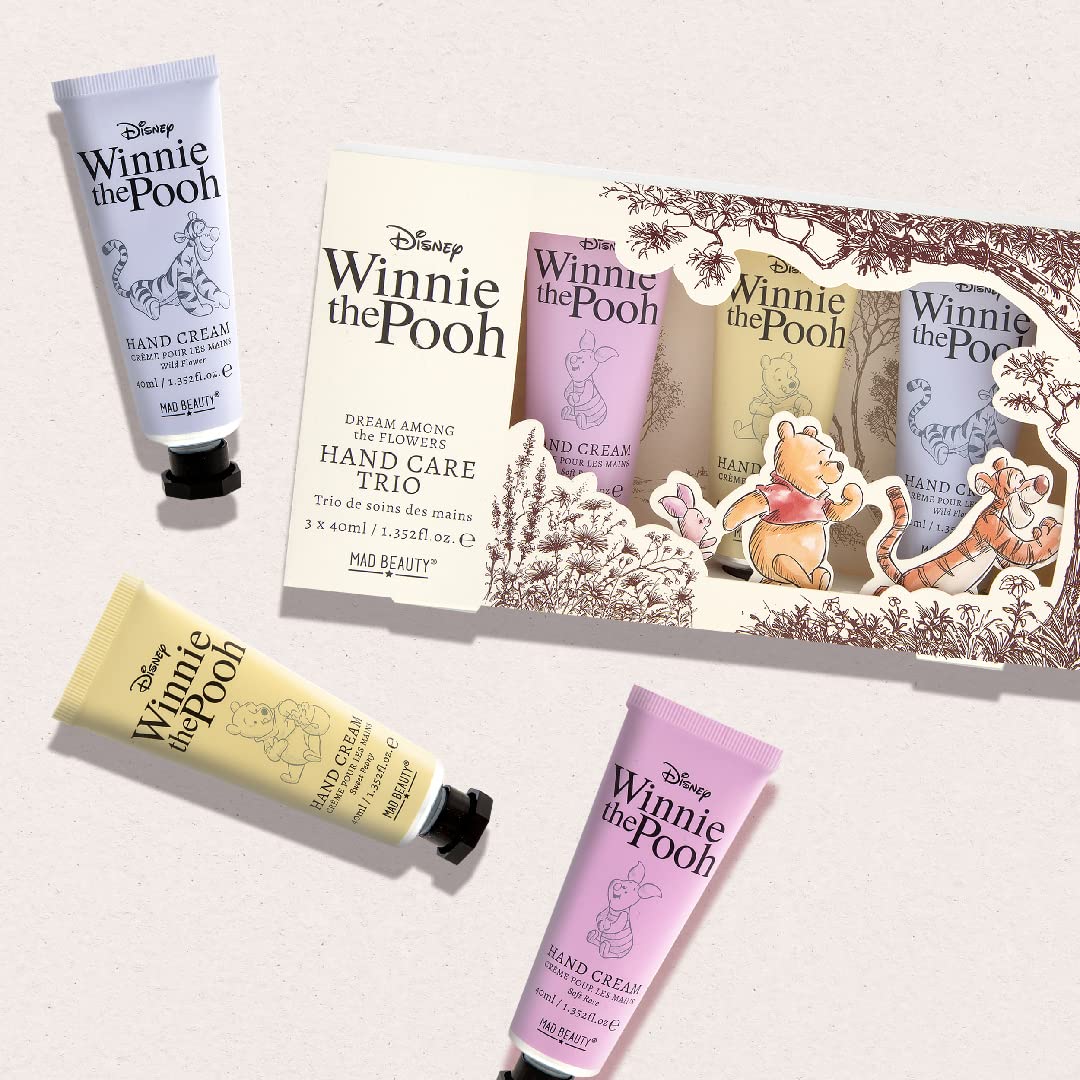 MAD Beauty Disney Winnie the Pooh Hand Cream Trio | Cruelty-Free Cosmetics | Skincare Gifts for Women, Adults, and Kids | Dream Among the Flowers