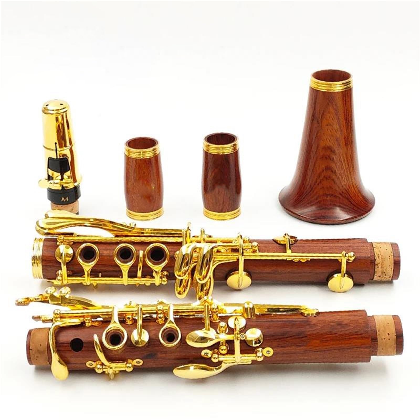 Professionelle Klarinette Aus Rotem Holz Palisander BB Vergoldet 17 Tasten 18 Tasten Massivholz Sib-Klarinette(17 KEYS)