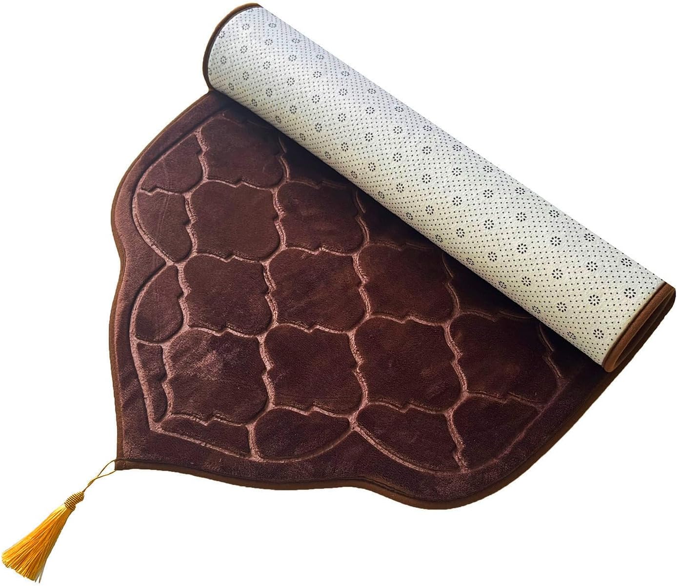 JE JOUE Prayer Rug Muslim Mat Islamic - Thickening Sponge Muslim Rug for Men Women for Eid Travel Ramadan, Soft Luxury Great for Knees and Forehead （Light Brown）