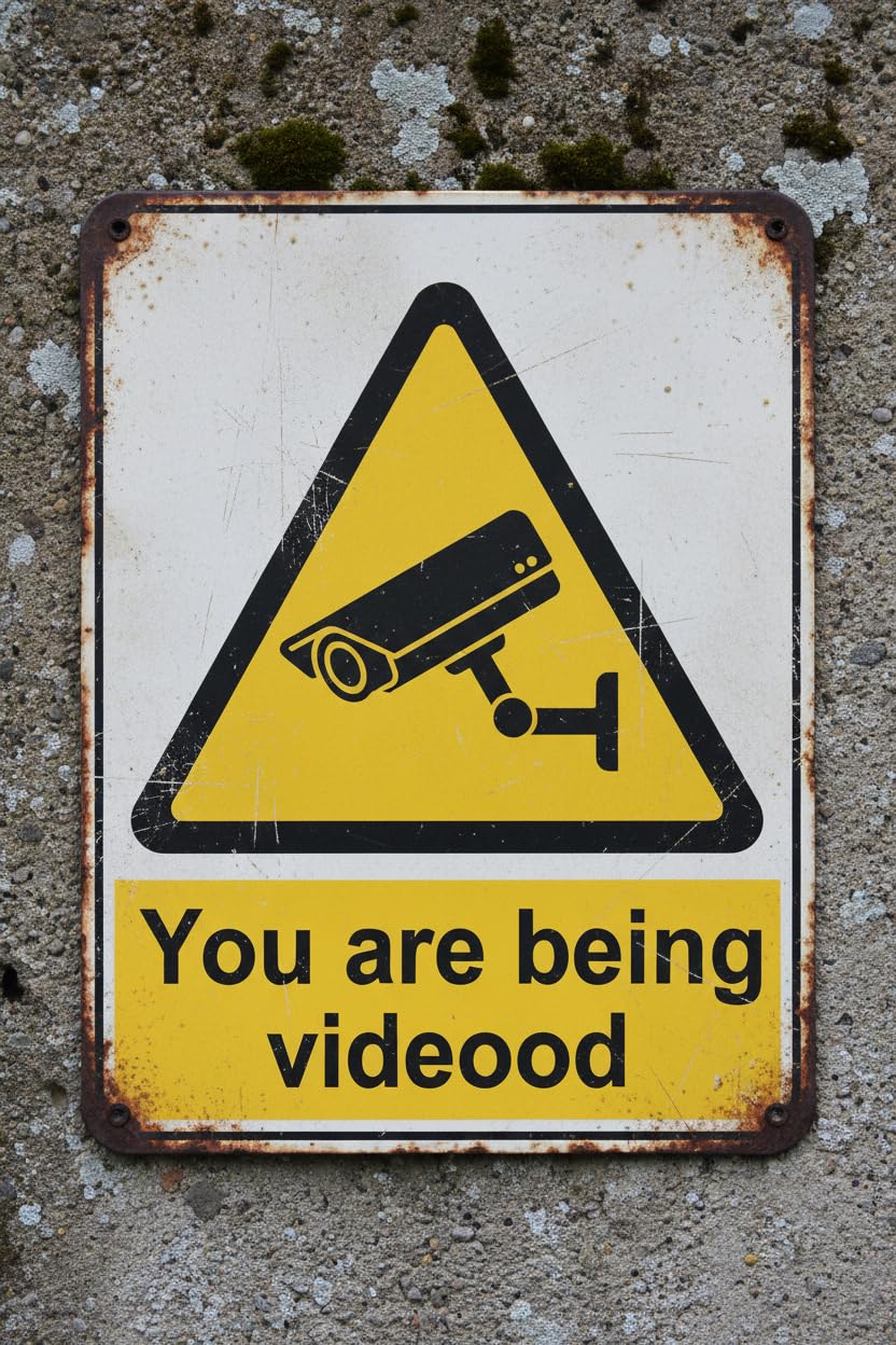 Wall Decor You Are Being Videoed. - Warning & Hazard Sign Metal Sign 8 X 12 Inches Clear Signage For S, Fences Vintage Signs Aluminum Plates Printed